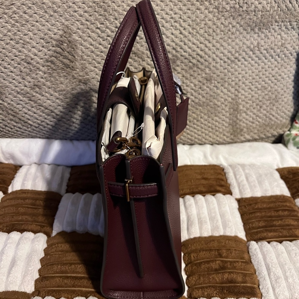Tory Burch Walker Small Satchel in Dark Rhubarb NWTS! - Picture 3 of 9
